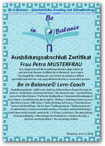 Zertifikat Lerncoach